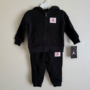 Air Jordan 1 3 4 6 Baby Pants Jacket Black Set